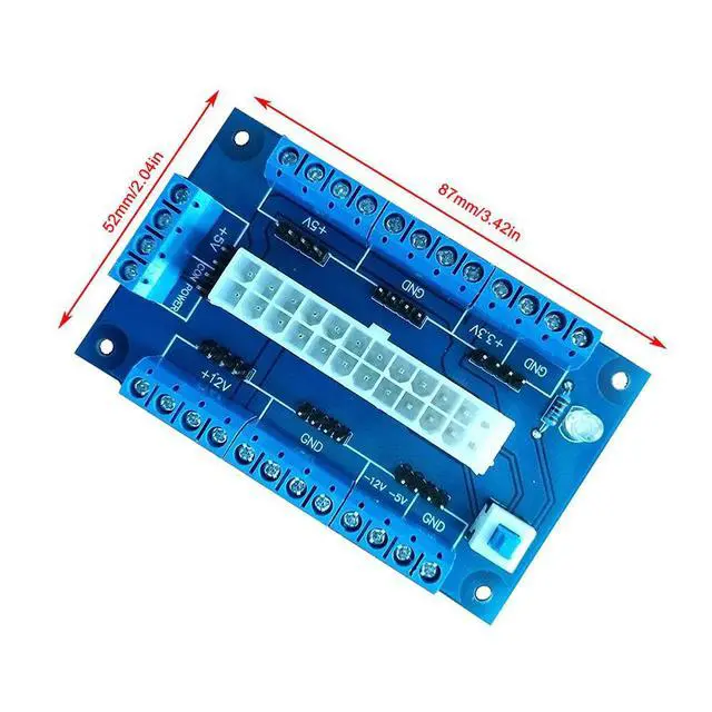 Alt view image 3 of 3 - 24/20pin ATX DC Power Adapter Board Module Adapter Power Breakout Board Module Adapter DIY Accessories
