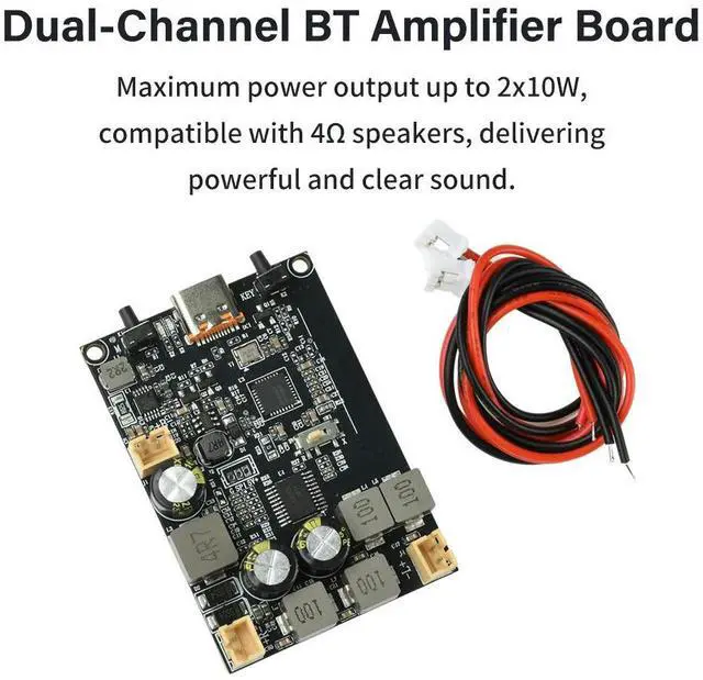Alt view image 2 of 3 - DC 5V TWS Bluetooth Amplifier Module 2 *10W Dual Channel Audio Amplifier Module Type-c Interface