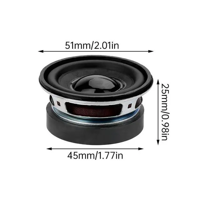 Alt view image 2 of 3 - 52MM 2-inch 5W 4-ohm Full Frequency Speaker Circular Small Audio Amplifier Speaker 0. 25~ 20KHz