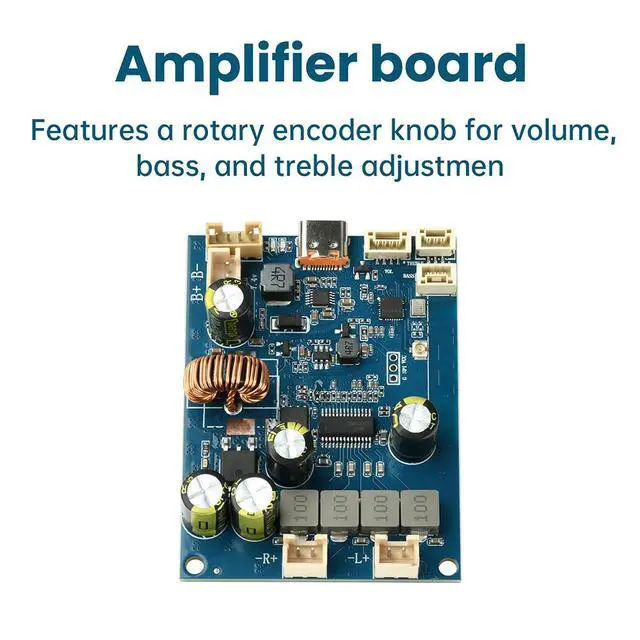 Alt view image 2 of 6 - DC 6.6V-8.4V 2x 25W Digital Stereo Audio Power Bluetooth-Compatible Amplifier Board Type -C Interface