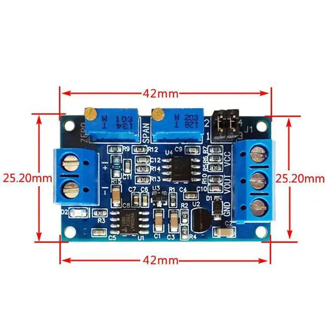 Alt view image 2 of 6 - Current to Voltage Module 0/4-20mA to 0-3.3V 5V 10V Voltage Transmitter Converter Signal Module Board Power Supply