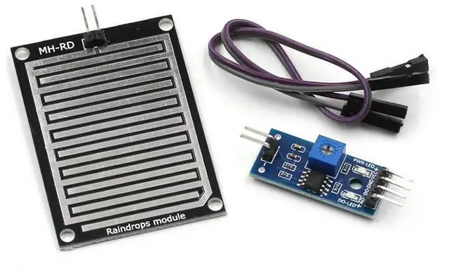 Alt view image 2 of 3 - Raindrop sensing module, rain sensor, rain sensing module, weather module, water level display module, water droplet