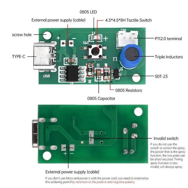 Alt view image 2 of 3 - Type-C Ultrasonic Mist Maker Transducer Film Plate Accessories Humidifier Rubber Gasket Interface