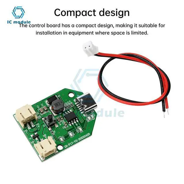Alt view image 3 of 3 - Type C USB Charging Small Fan Circuit Board 9V Boost Three Speed Stepless Speed Regulation Charging Handheld Fan Control Board