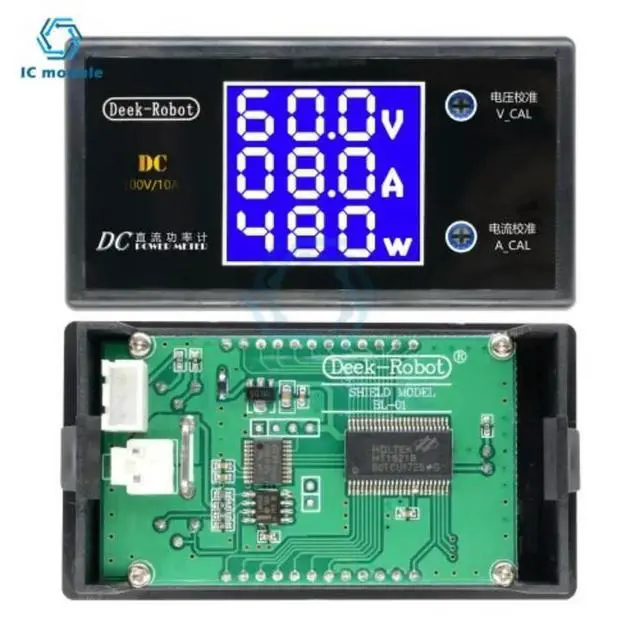 Alt view image 3 of 3 - LCD Digital Voltmeter Ammeter Wattmeter Voltage Current Power Meter Volt Detector Tester Monitor DC 0-500V 10A 1000W 12V 24V 36V