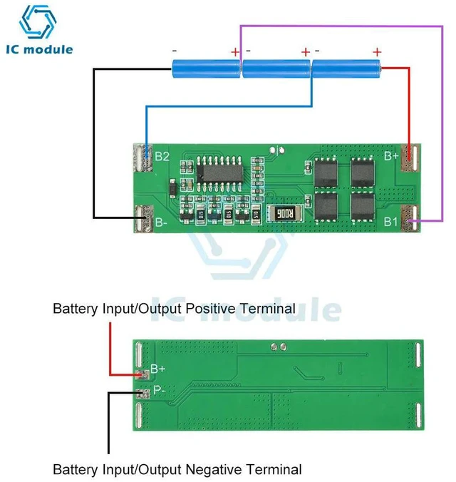 Alt view image 3 of 3 - 3S 12.6V 15A Li-ion BMS Protection Board - with Balance Charging & Overcharge/Discharge Protection for Pack