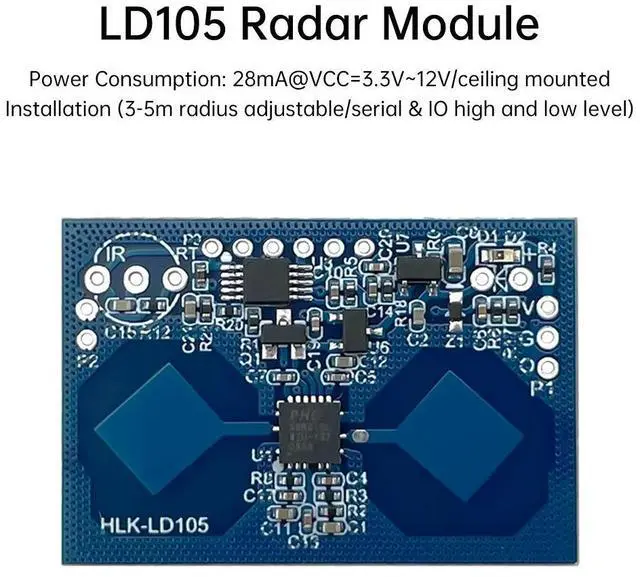 Main image of HLK-LD105 10G Microwave Radar Human Body Induction Module LD105 Micro Motion Sensor Ceiling Installation