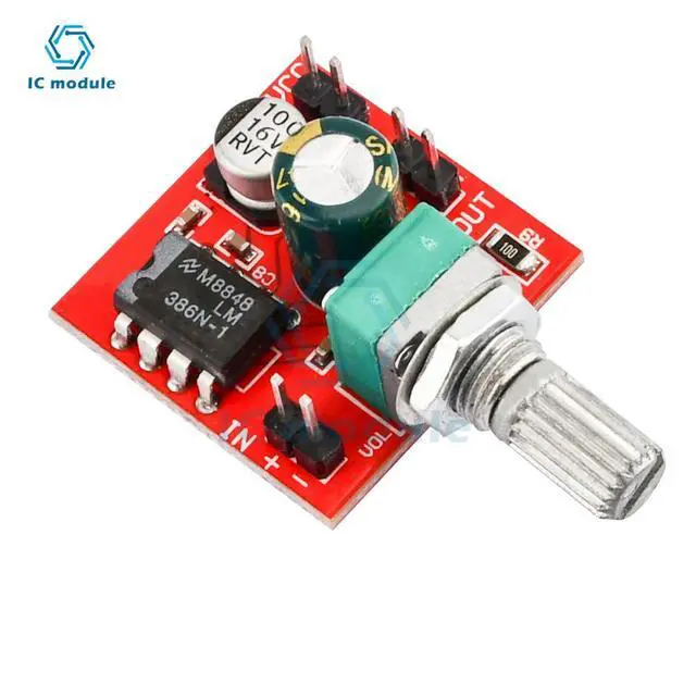 Alt view image 2 of 3 - LM386 Power Amplifier Audio Board Mono Sound Amplifier 0.5W Mini Amplificador Speaker Home Sound Theater DIY