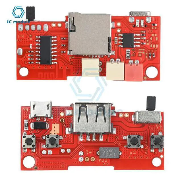 Alt view image 3 of 3 - Micro USB DC 5V BT Audio Amplifier Board V512 Car Audio Player Lossless Audio Decoder Board TF Card USB