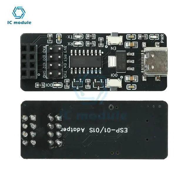 Alt view image 2 of 3 - ESP-01/01S Esp8266 Serial Port To Module Adapter Board Transparent Transmission Module CH340 Type C