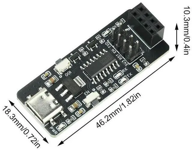 Alt view image 2 of 3 - ESP32 ESP-01/01S Transmission Module ESP8266 Serial Port Board Type-C Interface Electronic Kit