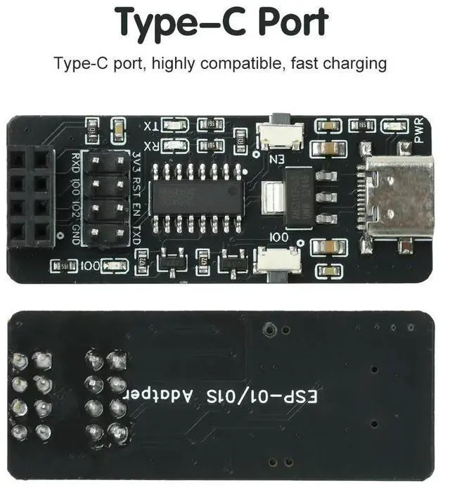 Main image of ESP32 ESP-01/01S Transmission Module ESP8266 Serial Port Board Type-C Interface Electronic Kit