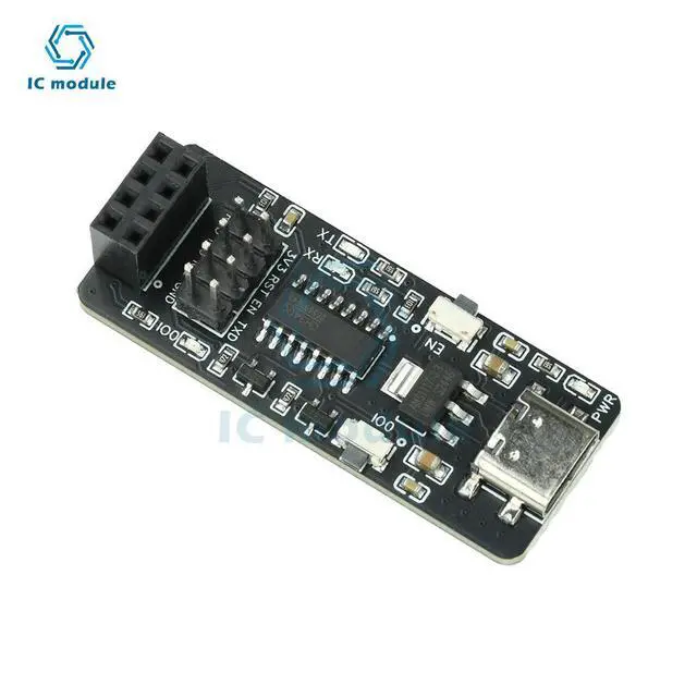 Alt view image 3 of 3 - ESP-01/01S Esp8266 Serial Port To Module Adapter Board Transparent Transmission Module CH340 Type C