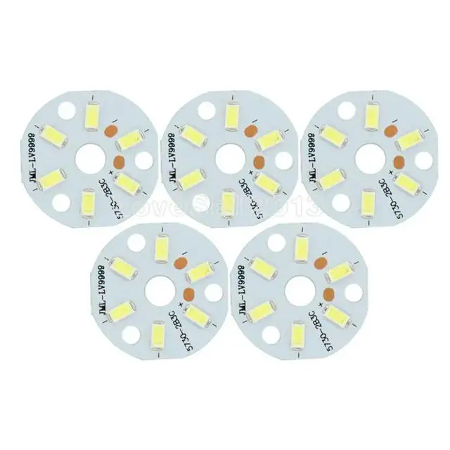 Alt view image 4 of 6 - 5Pcs 3W LED Board 5730 White LED Emitting Diode SMD Highlight Lamp Panel