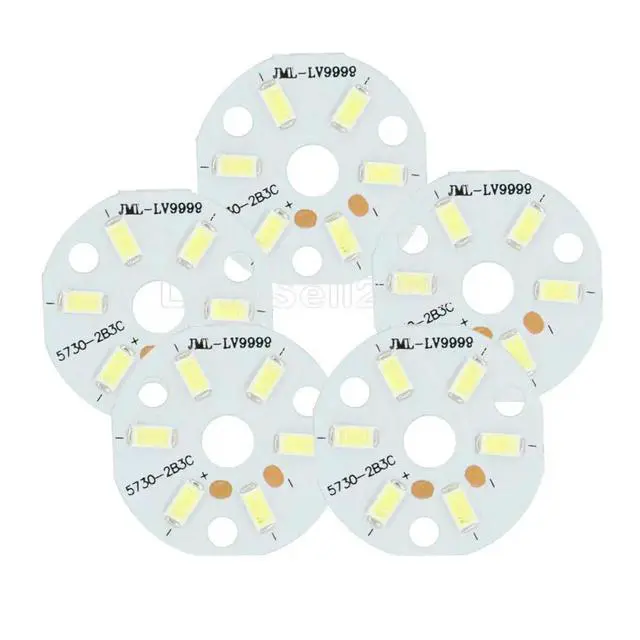 Alt view image 5 of 6 - 5Pcs 3W LED Board 5730 White LED Emitting Diode SMD Highlight Lamp Panel