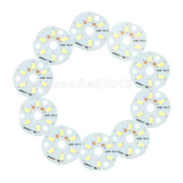 Alt view image 6 of 6 - 5Pcs 3W LED Board 5730 White LED Emitting Diode SMD Highlight Lamp Panel