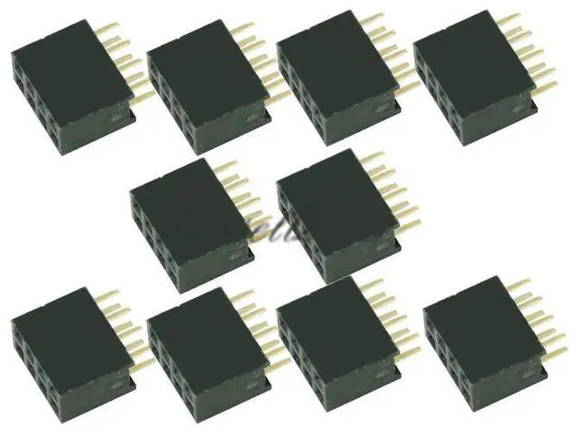 Alt view image 4 of 6 - 20pcs/lot Double Row Female Straight Pin Header 2X4 pin 2x4 Pin 8P 2.54mm Pitch Socket Pin Strip