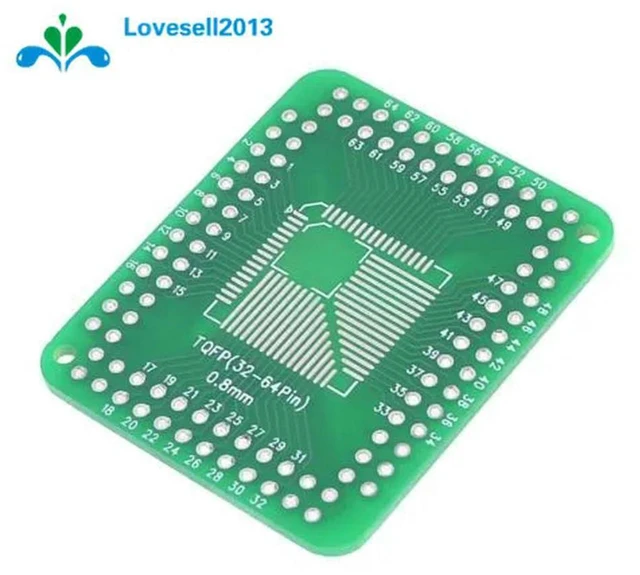 Alt view image 2 of 2 - 2Pcs QFP/TQFP/LQFP/FQFP 32/44/64/80/100 To DIP Adapter PCB Board Converter