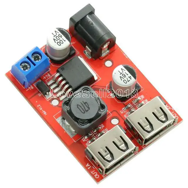 Alt view image 4 of 6 - LM2596 LM2596S Dual USB DC-DC 9V 12V 24V 36V to 5V 3A Step Down Buck Converter Board Car Charger Solar Power Supply Module