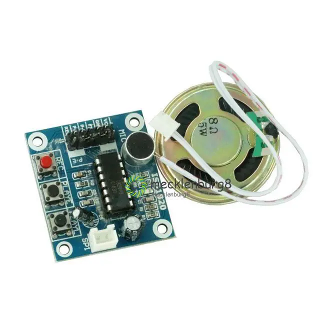 Alt view image 4 of 6 - ISD1820 Recording Module Voice Playback Module Mic Sound Audio TeledBoard With Microphones + Loudspeaker for 3-5V