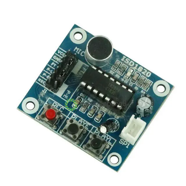 Alt view image 6 of 6 - ISD1820 Recording Module Voice Playback Module Mic Sound Audio TeledBoard With Microphones + Loudspeaker for 3-5V