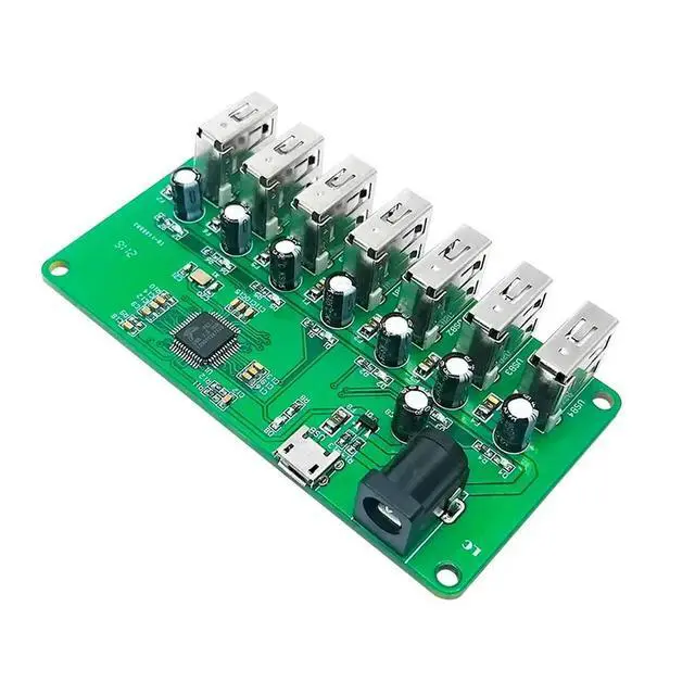Alt view image 6 of 6 - 1PCS USB 2.0 HUB Module 1 to 7 Port USB Hub Seven Port USB Splitter Module with Power Supply USB 2.0 Expansion