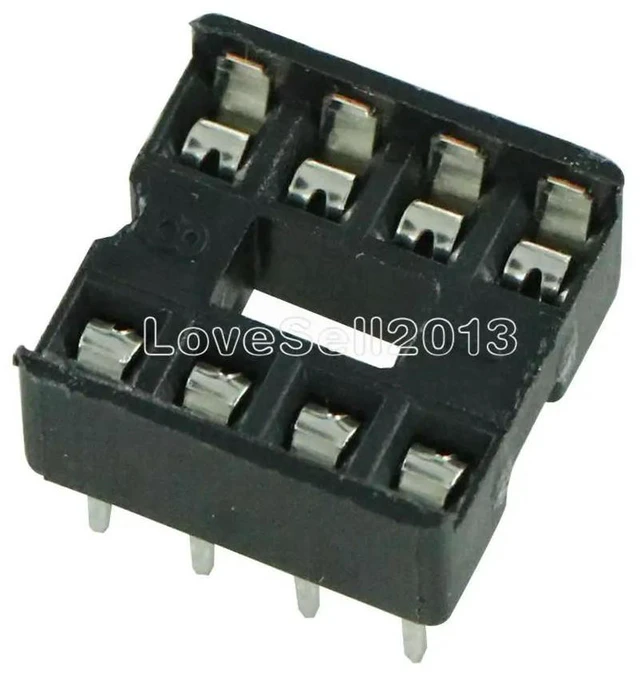 Main image of 100PCS lot 8pin 8 Pin DIP-8 8DIP 8 DIP IC Sockets Adaptor Solder Type 2.54MM