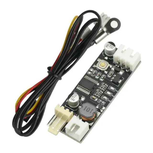 Alt view image 3 of 6 - Single 12V 0.8A DC PWM 2-3 Wire Fan Temperature Control Speed Controller Chassis Computer Noise Reduction Module Board