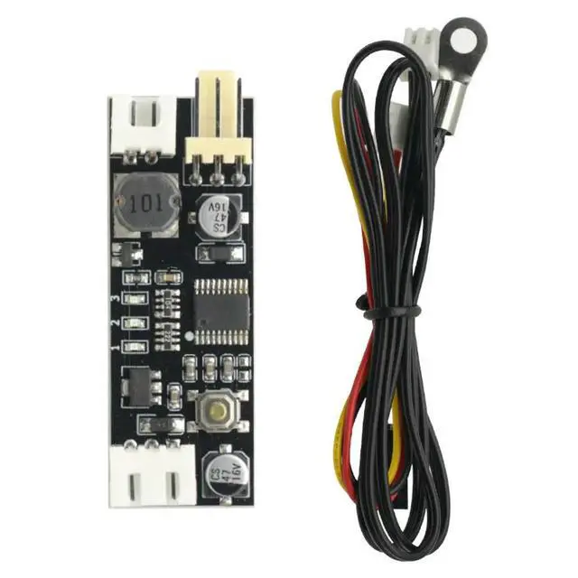Alt view image 2 of 6 - Single 12V 0.8A DC PWM 2-3 Wire Fan Temperature Control Speed Controller Chassis Computer Noise Reduction Module Board