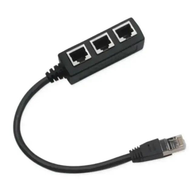 Alt view image 2 of 6 - RJ45 Ethernet Splitter Cable 1 Male To 3 Female Ethernet Splitter for Cat5 Cat6Ethernet Socket Connector Adapter