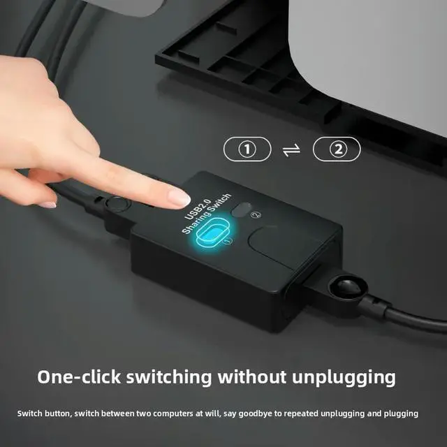 Alt view image 2 of 3 - USB 2.0 2 Ports Hub USB Switch Printer Sharer Two Computers Splitter U in Share Printer Disk Device Share 2 USB 1out 1