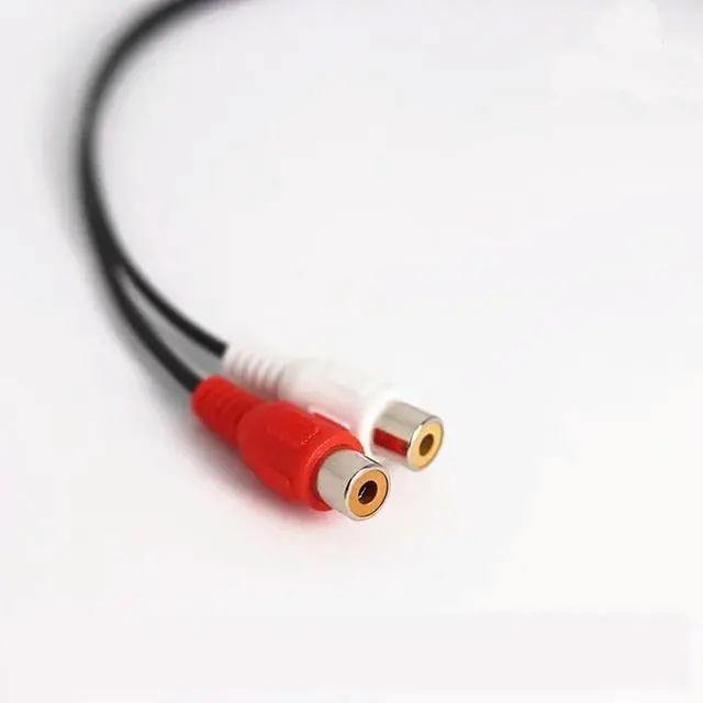 Alt view image 3 of 3 - Copper 3.5mm Male Jack 3.5 Mm Aux Auxiliary Cable Cord To AV 2 RCA Female Stereo Music Audio Cable