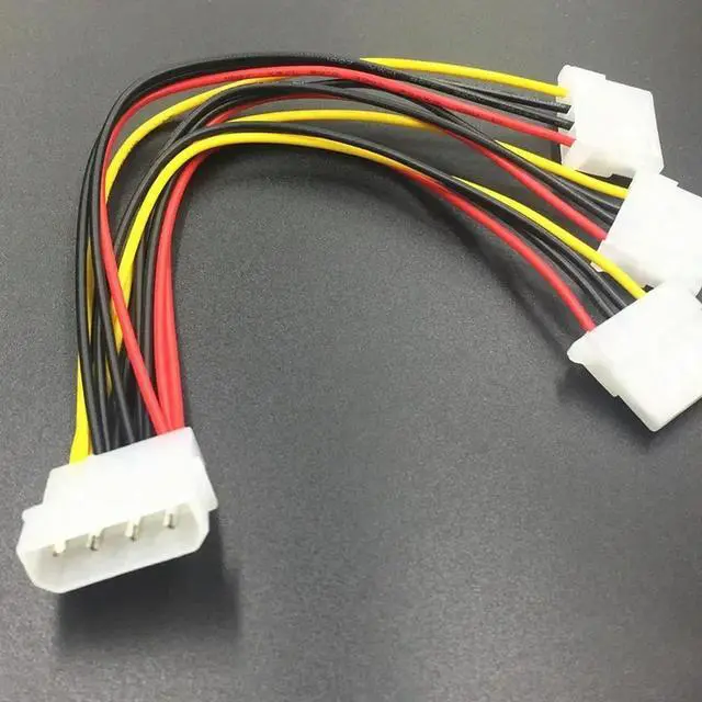 Alt view image 2 of 3 - 4Pin IDE Power Cables HY1578 4 Pin Molex Male To 3 Port Molex IDE Female Power Supply Splitter Adapter Cable