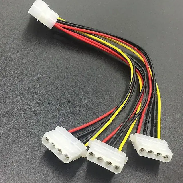 Alt view image 3 of 3 - 4Pin IDE Power Cables HY1578 4 Pin Molex Male To 3 Port Molex IDE Female Power Supply Splitter Adapter Cable