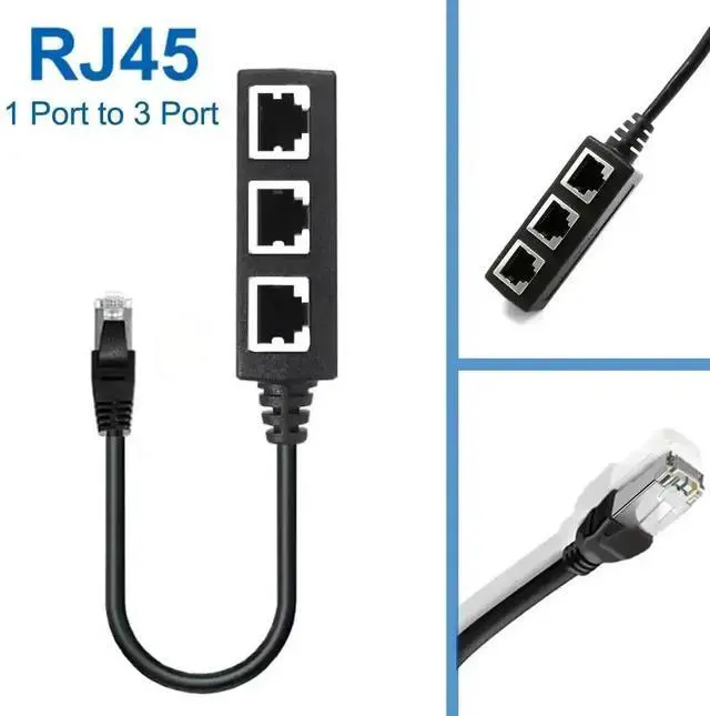 Main image of RJ45 Ethernet Cable Splitter Network Adapter,Ethernet Splitter 1 to 3 Cable Suitable Super LAN Ethernet Connector Adapter Cat 6