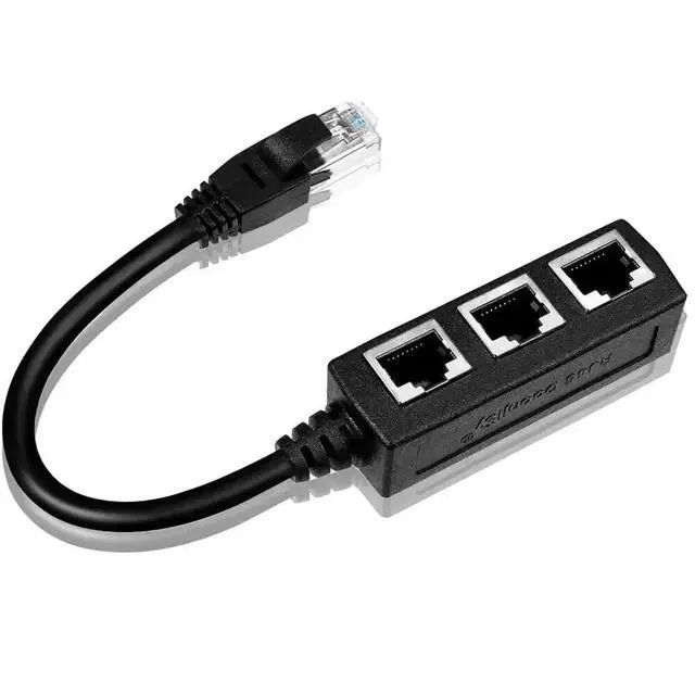 Alt view image 2 of 3 - RJ45 Ethernet Cable Splitter Network Adapter,Ethernet Splitter 1 to 3 Cable Suitable Super LAN Ethernet Connector Adapter Cat 6