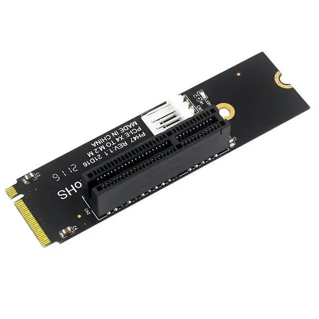 Alt view image 2 of 3 - est NGFF M.2 To PCI-E 4X Riser Card M2 M Key To PCIe X4 Adapter with LED Indicator SATA Power Riser for Bitcoin Miner Mining
