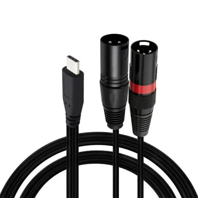 Alt view image 3 of 3 - USB Type C Male To 2 XLR Male Amplifier Stereo Audio Cable for phones Laptop