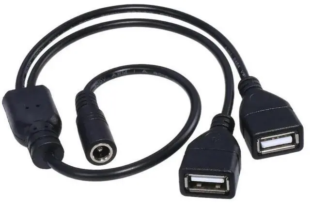 Main image of DC Cord 5.5*2.1mm Female To Dual USB Female Extension Cable Power Splitters Supply Adapter Charger Converter