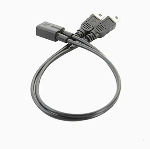 Alt view image 2 of 3 - Mini USB 5Pin Female To Mini Usb 5pin Male + Micro USB Male Y Splitter 1 To 2 Converter Charging Cable 30CM