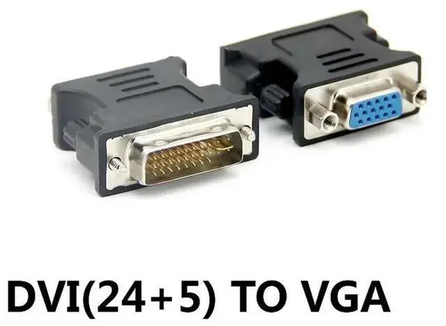 Main image of DVI To VGA Female Adapter DVI-I Plug 24 + 5 P To VGA Jack Adapter HD Video Graphics Card Converter for PC HDTV Projector