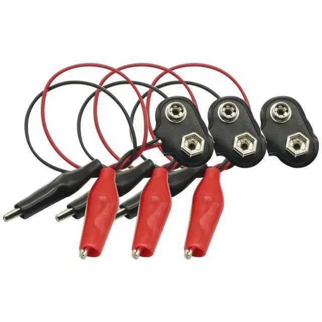 Alt view image 2 of 3 - 3PCS 9V Snap Connector to Dual Wire Clips Cable Alligator Clip Cable