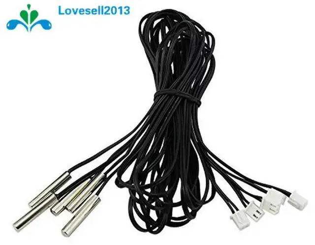 Main image of 2 PCS NTC Thermistor accuracy temperature sensor 10K 1% 3950 Waterproof Probe 1m