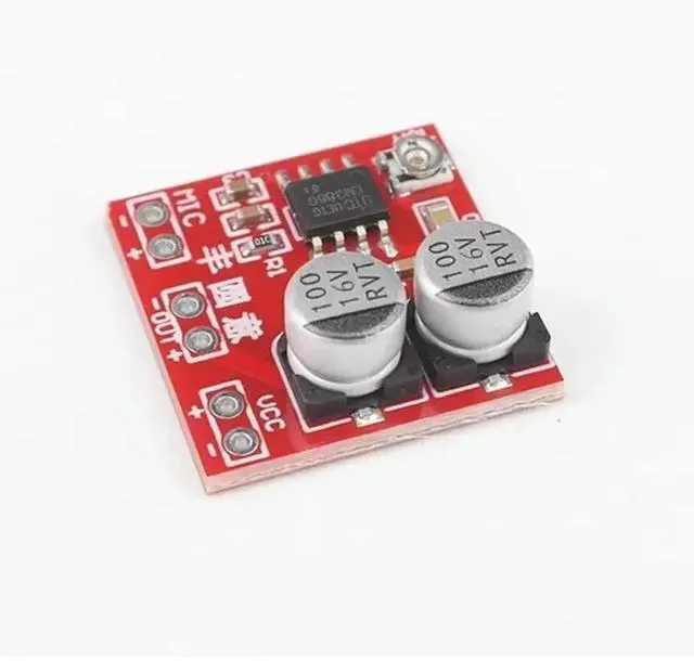 Main image of DC 5V-12V LM386 Electret Microphone Power Amplifier Board Gain 200 Times MIC Amp Operating Voltage: DC 4V-12V