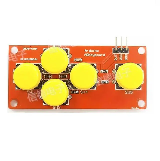 Alt view image 2 of 3 - AD Keyboard Analog Five-key Module Electronic Block Analog Button 5-bit Sensor Expansion Board