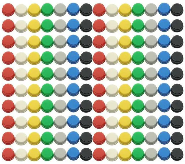 Main image of 140Pcs Round Tactile Button Caps Kits 9.58*5.1mm for 12*12*7.3mm Micro Tact Switch For