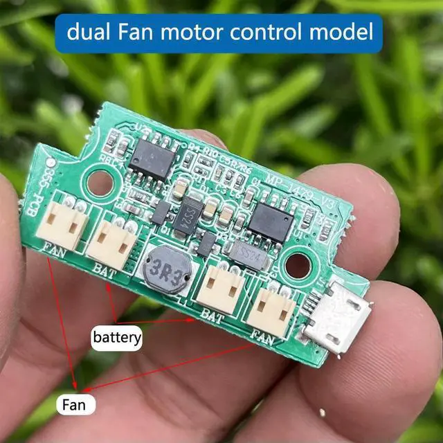 Main image of dual Fan motor control model for 3.7V 3 speed adjustment