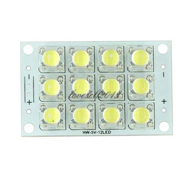 Alt view image 3 of 3 - DC 3V-5V 12 LED Super Bright White LED Piranha Board Night LED Lights Lamp Module Board Diy Kit