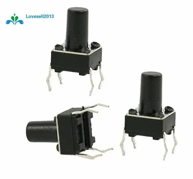 Main image of 50Pcs Tactile Push Button Switch Tact Switch 6X6X10mm 4-pin DIP 100% Origin