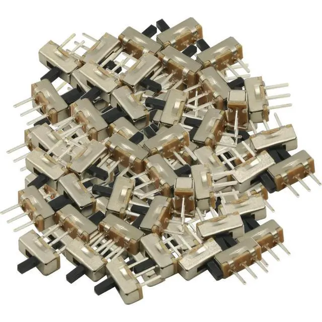 Alt view image 2 of 3 - 50PCS SS12d00G4 4mm High Knob Vertical Micro Mini Slide Switchs,3 Pin 2 Position 1P2T SPDT Toggle Switches Panel Mount